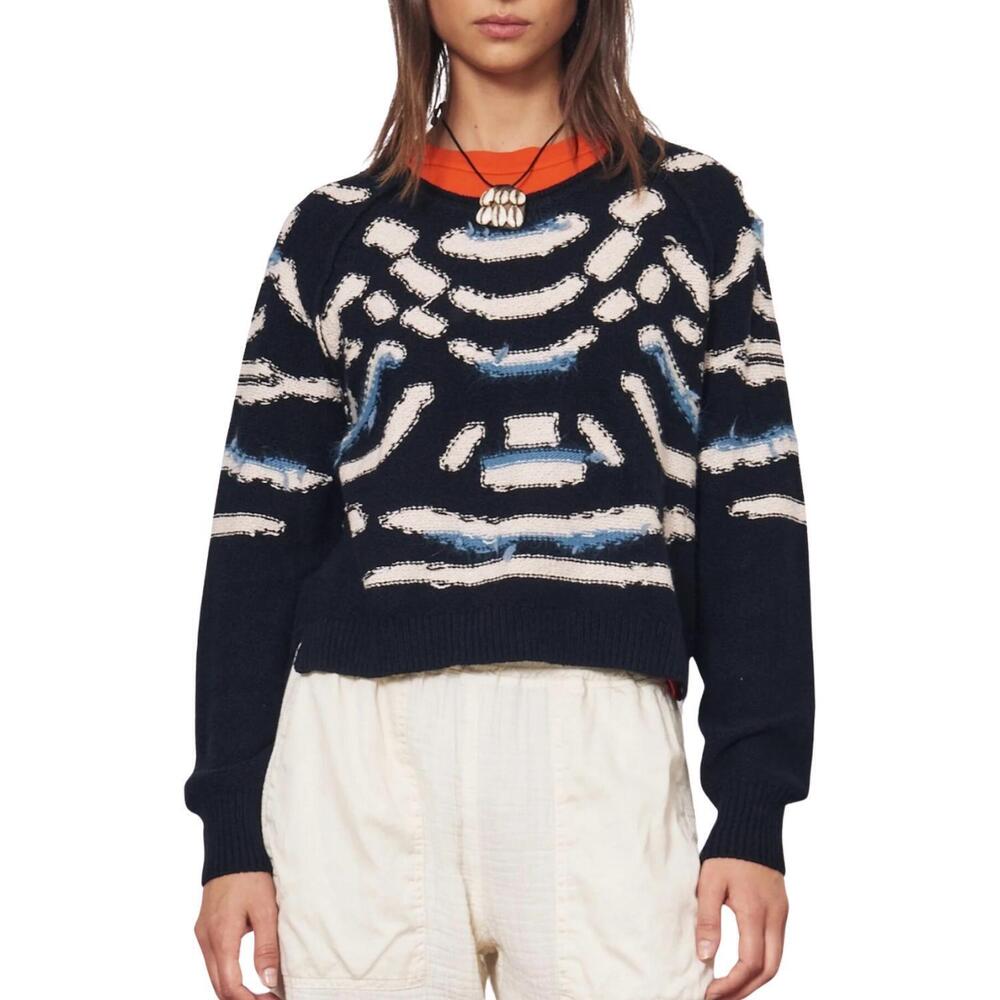 NEW RAQUEL ALLEGRA zuri pullover sweater in black & chalk